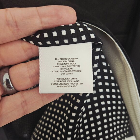 NWT Equipment Quincy Blazer Size 2 Black White Shawl Collar 100% Wool $475 - Picture 6 of 9